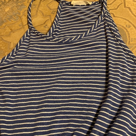 Olivia Rae denim blue and white t-strap dress. - Picture 3 of 4